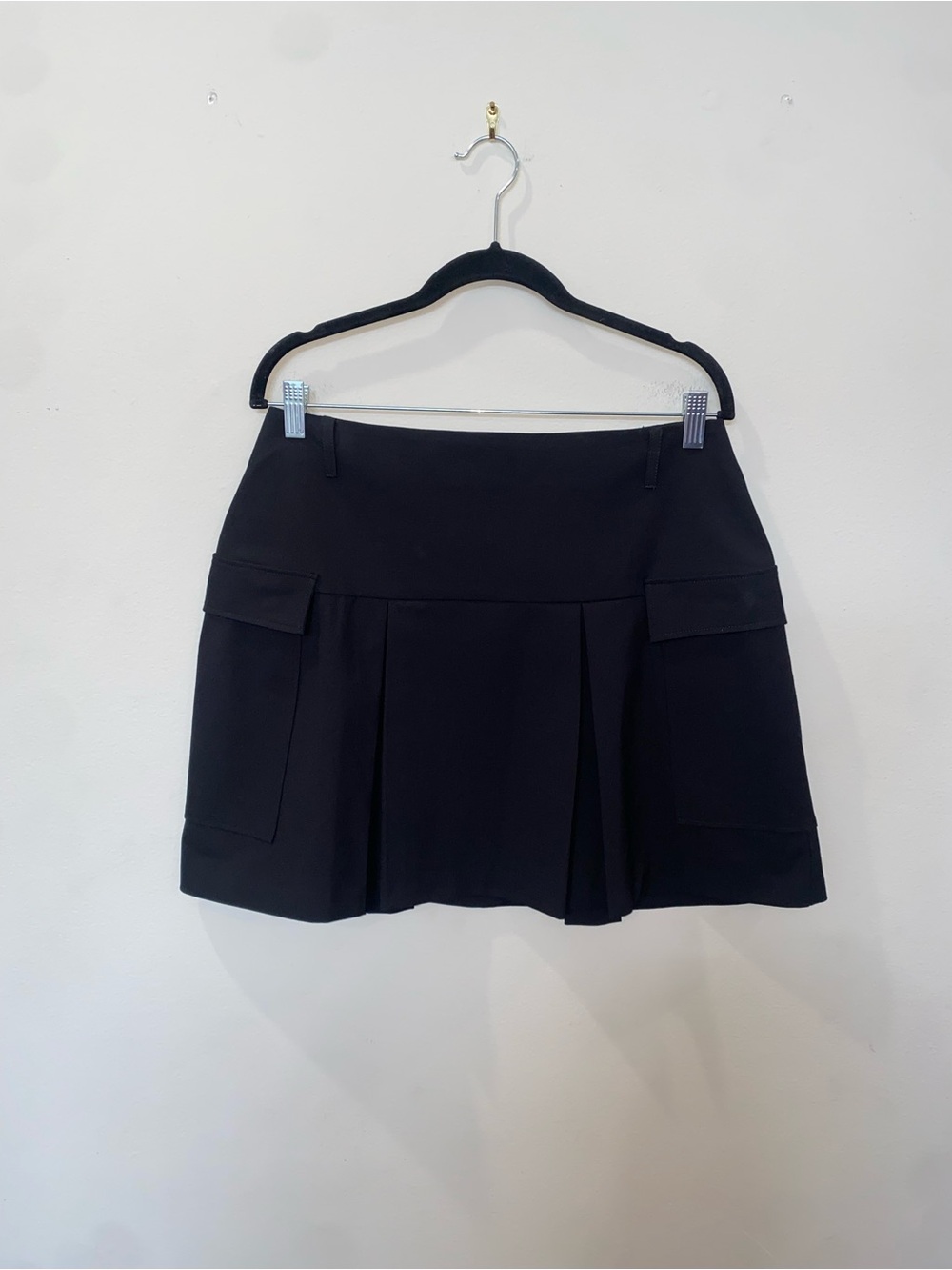 Nasty Gal Black Pleated Cargo Skirt with Side Pockets Alt Goth Casual
